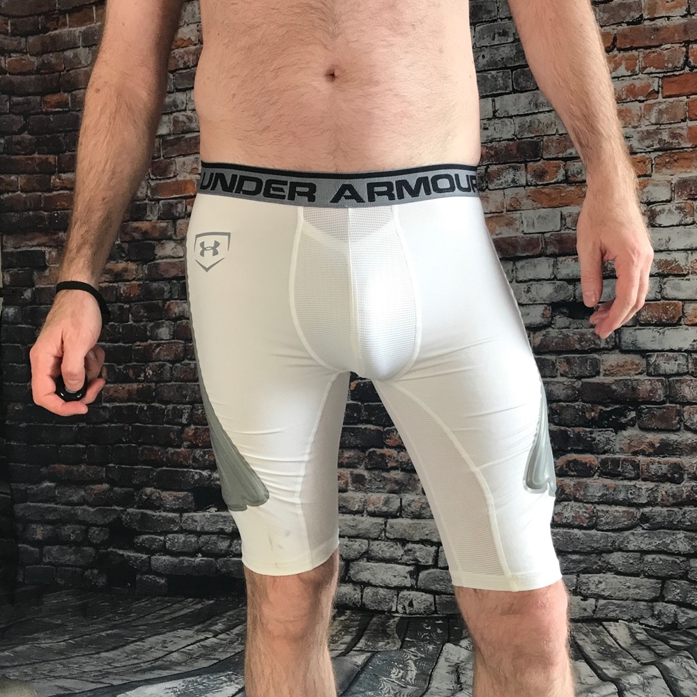 Men’s Under Armour White Compression Shorts LARGE - Picture 8 of 8